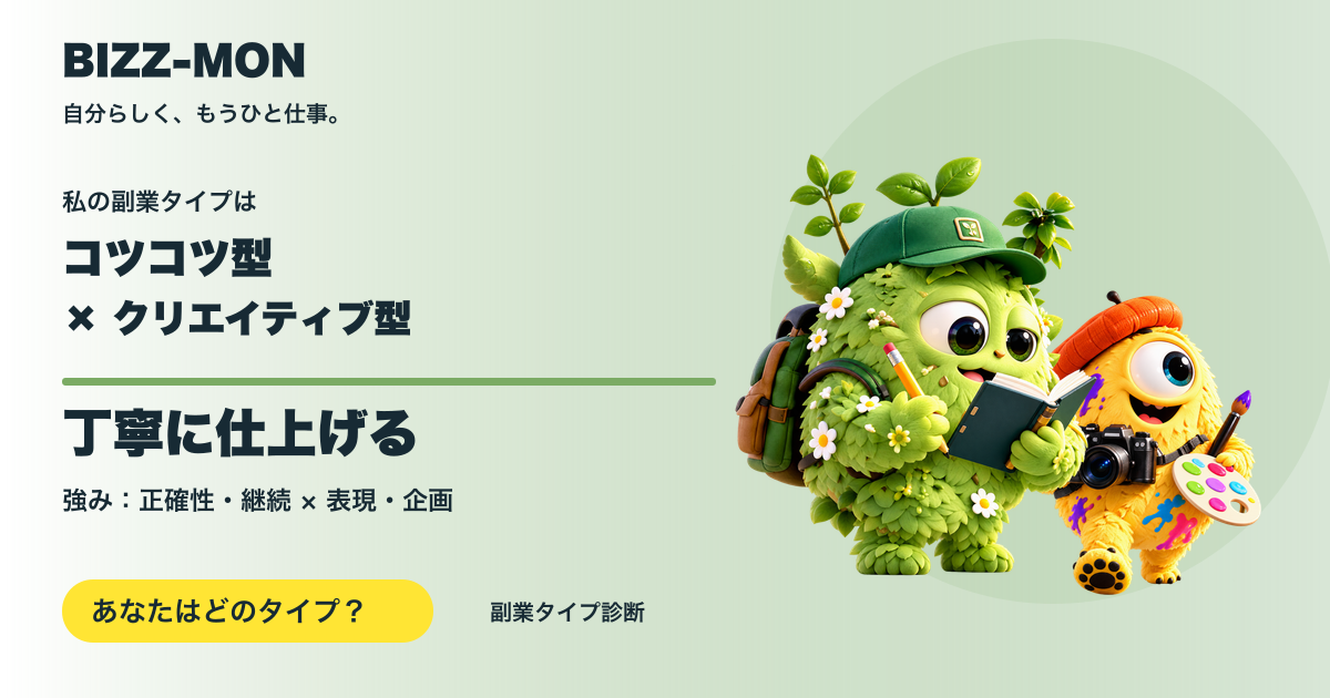 コツコツ型 × クリエイティブ型：丁寧に仕上げる